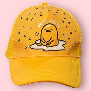 Sanrio Gudetama Lazy Egg Snapback Adjustable Yellow Cap / Hat (Don’t Care)